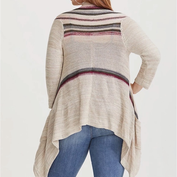 Torrid Striped Open Front Knit Cardigan Size 0X - Picture 2 of 5